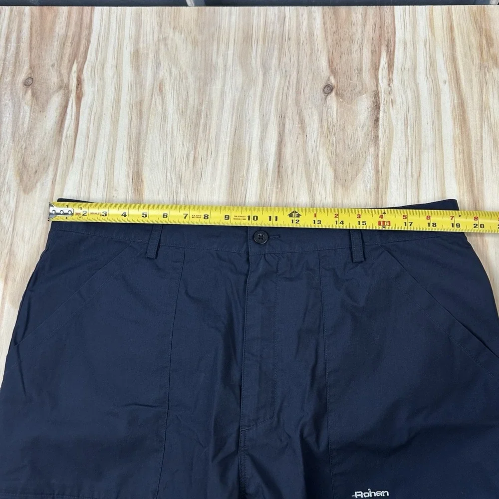 Rohan Action Bags Mens 38x27 Short Navy Blue Walking Trousers Hiking Cargo Pants